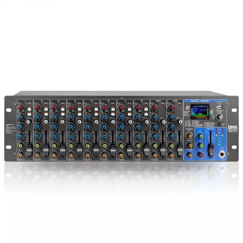 RM12 FX - Analogais mikseris ar Bluetooth DSP EQ MP3 Phantom, 12 kanāli