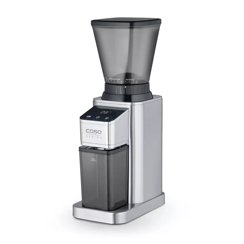Caso kafijas dzirnaviņas | Barista Chef nerūsējošais tērauds | 150 W | Kafijas pupiņu ietilpība 250 g | Krūzīšu skaits 12 gab. | Nerūsējošais tērauds