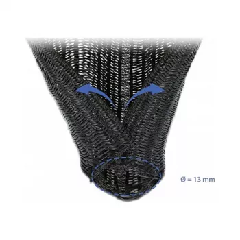 Pītais kabeļu aizsargapvalks DeLOCK 18909 5 m x 13 mm melns