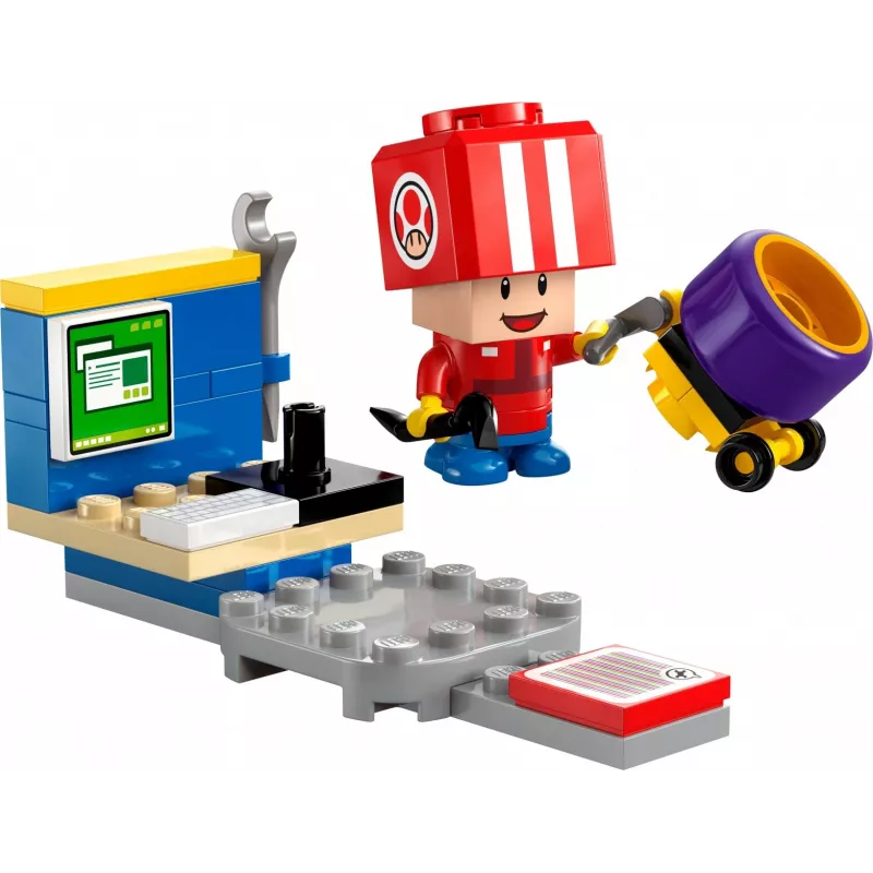 Konstrukciju rotaļlieta LEGO Mario Kart Toad Pit Crew polimaisa 30702 mazs komplekts minifigūra aksesuārs