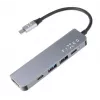 USB-C centrmezgls FIXED FIXHU-MN-GR 5 portu mini klēpjdatoriem un planšetdatoriem