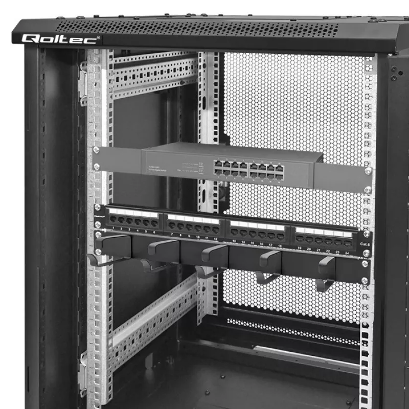Kabeļu organizators QOLTEC 54515 1U 19 collu statņiem