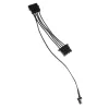 Kolink 3-pin ventilatora strāvas pārveidotājs uz 2×4-pin Molex, 245 mm, melns