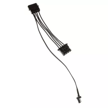 Kolink 3-pin ventilatora strāvas pārveidotājs uz 2×4-pin Molex, 245 mm, melns