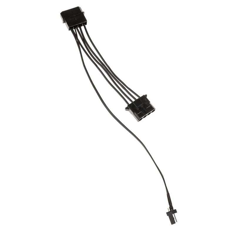Kolink 3-pin ventilatora strāvas pārveidotājs uz 2×4-pin Molex, 245 mm, melns
