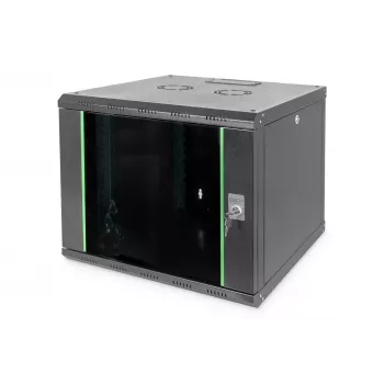DIGITUS Professional Unique DN-19 09U-6/6-SW - skapis - tīkla skapis - piemērots montāžai pie sienas - melns, RAL 9005 - 9U - 48,3 cm (19) (DN-19 09U-6/6-SW)