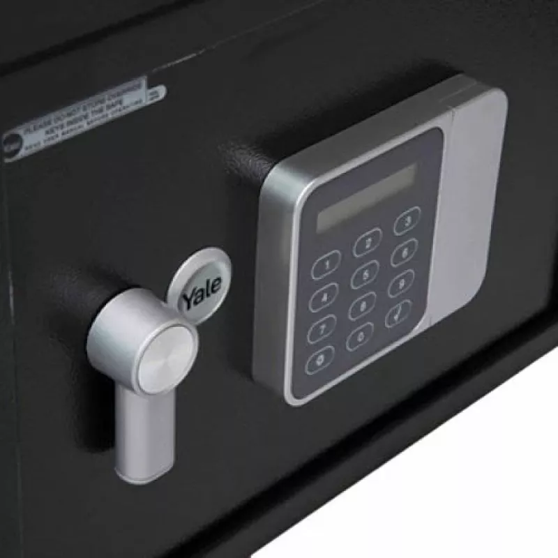 Brīvi stāvošs seifs Yale YSG/200/DB2 — tērauda, ar kombinācijas slēdzeni, 8,6 L, 310×200×200 mm, melns