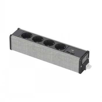 Schneider Electric Unica SYSTEM+ MOD.UNIT 4XSCHUKO+USBA/C antracīta/pelēks