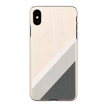 Telefona maciņš man and wood iPhone XS Max — pelēks uzvalks, melns