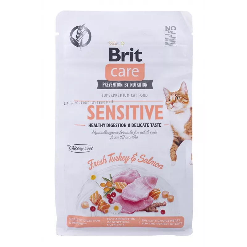 BRIT Care Grain-Free Sensitive Tītars&Lasis - sausā kaķu barība - 400 g