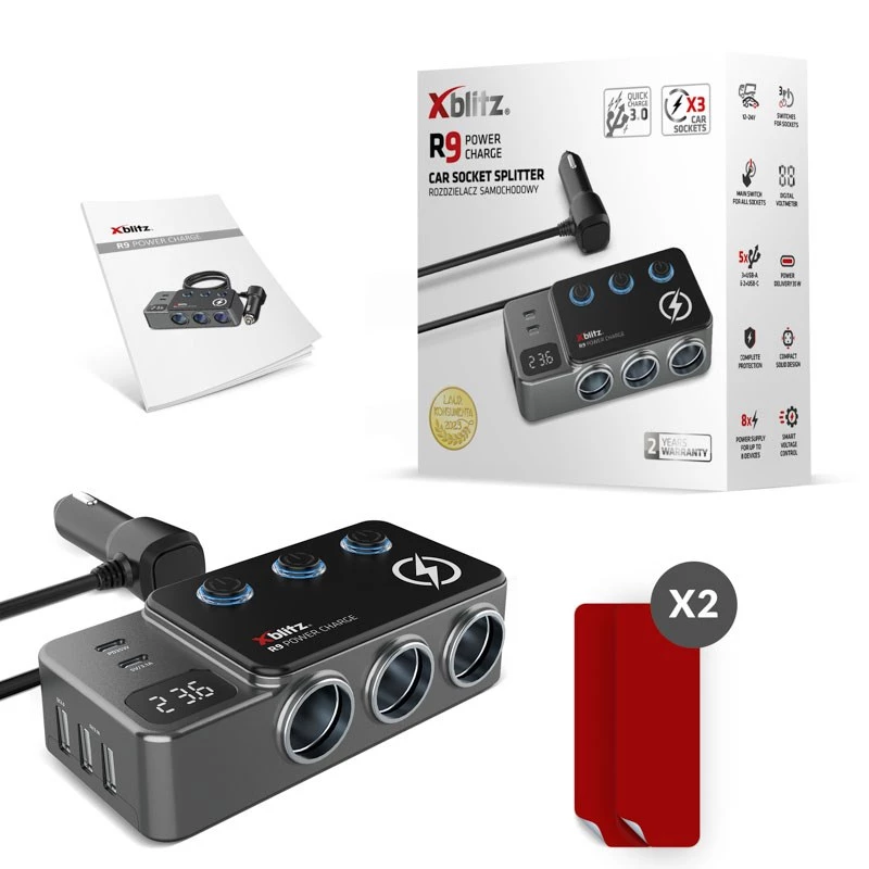 Xblitz R9 POWER CHARGE automašīnas lādētājs