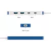USB-C centrmezgls HYPER HyperDrive Flex HD5200BUGL — 4 pieslēgvietas, zils