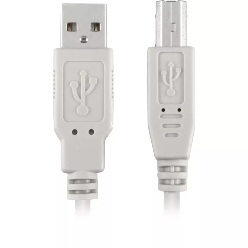 USB 2.0 kabelis, USB-A spraudnis > USB-B spraudnis (pelēks, 0,5 metri)