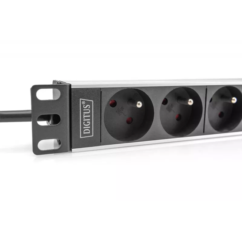 Digitus 10 collu kontaktligzdu bloks, alumīnija profils, 4-virzienu CEE 7/5 ligzdas, 1U