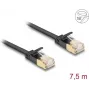 Tīkla kabelis DeLOCK RJ45 Cat.6A spraudnis-spraudnis U/FTP 7.5m Melns