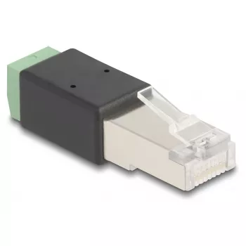 DeLOCK RJ45 spraudnis uz spaiļu bloka adapteri 2 kontaktu 66604 melns zaļš