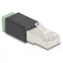 DeLOCK RJ45 spraudnis uz spaiļu bloka adapteri 2 kontaktu 66604 melns zaļš