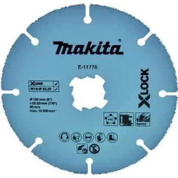 Makita - griešanas disks - vara, polivinilhlorīda (PVC), ģipškartona, ar stikla šķiedru pastiprinātas plastmasas apstrādei - 125 mm - graudainība: 40