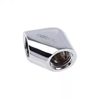 Alphacool Eiszapfen L-veida savienotājs G1/4 IG uz G1/4 IG — hroms (17259)