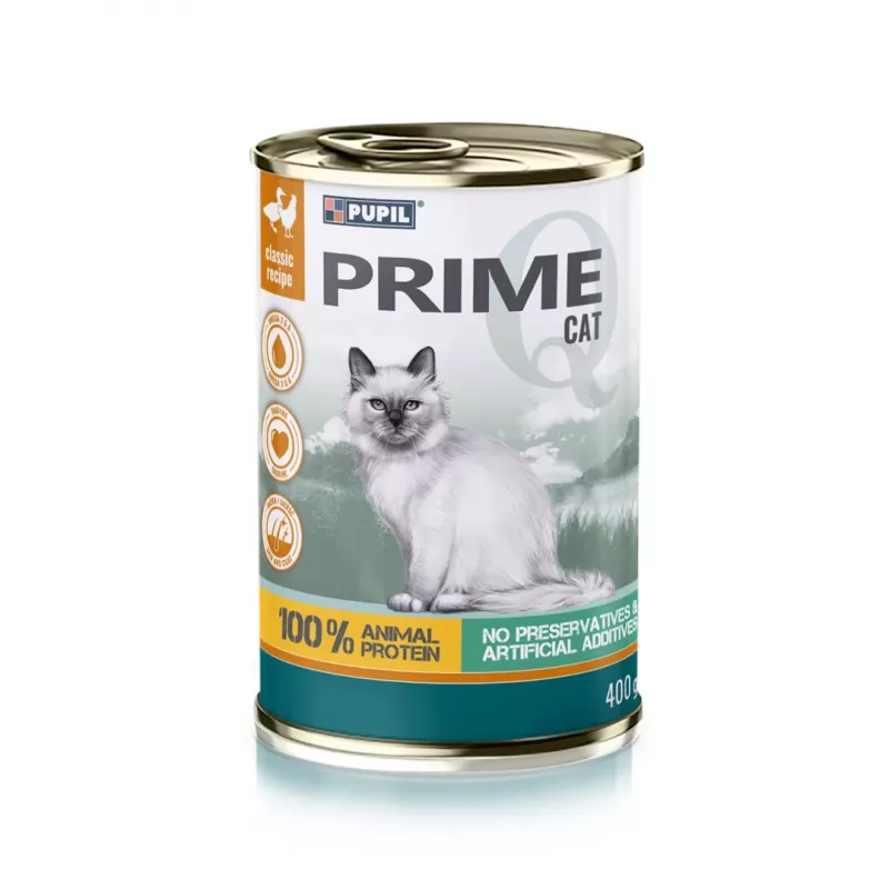 PUPIL Prime bagāts ar vistu un pīli - mitrā kaķu barība - 400g