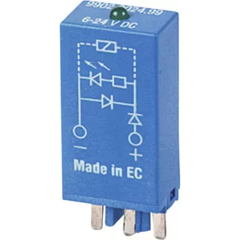 Ligzdas modulis ar LED un varistoru, Finder 99.02.0.230.98, zaļš indikators, sērijai 90