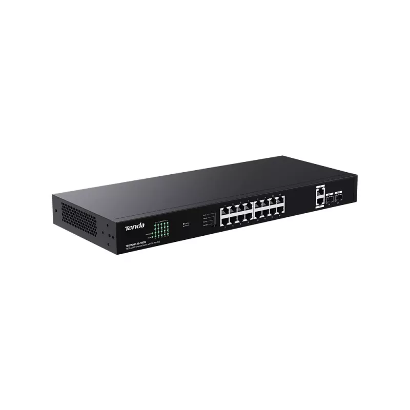Slēdzis TENDA TEG1120P-16-150W PoE+ Gigabit 16x 1Gb/s, 135W PoE budžets