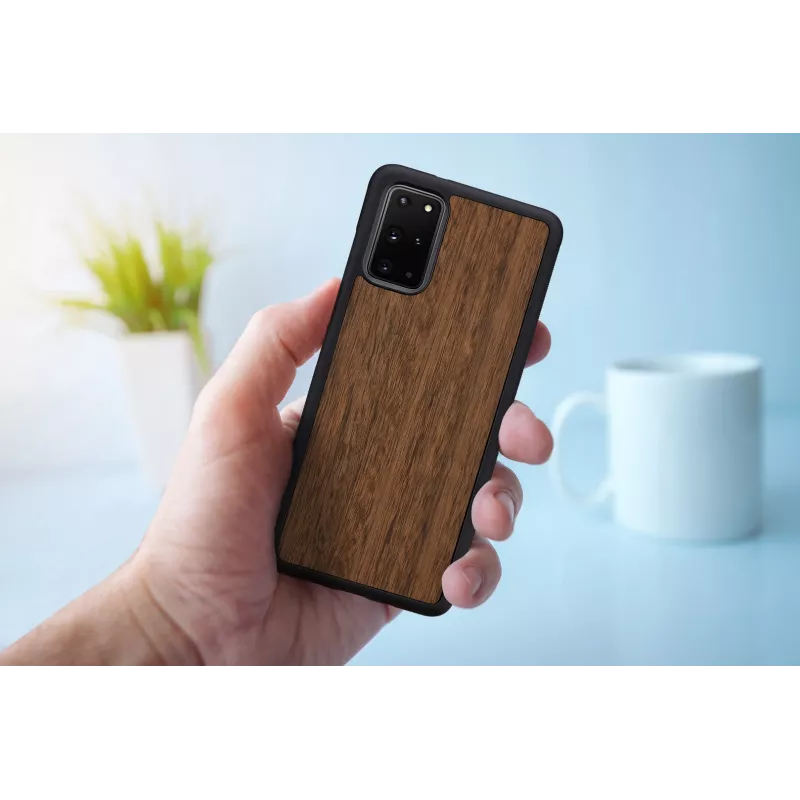 Telefona aizsargmaciņš no koka un vīrieša Samsung Galaxy S20+ — Koala Melns