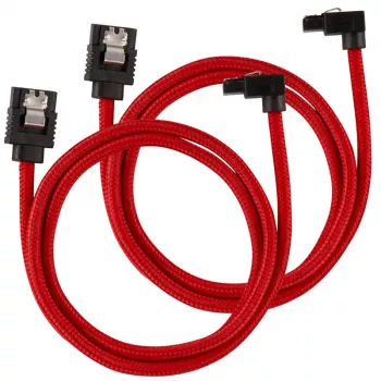 Corsair premium klases pīts SATA-Cable leņķveida, Red 60cm - 2-komplekts