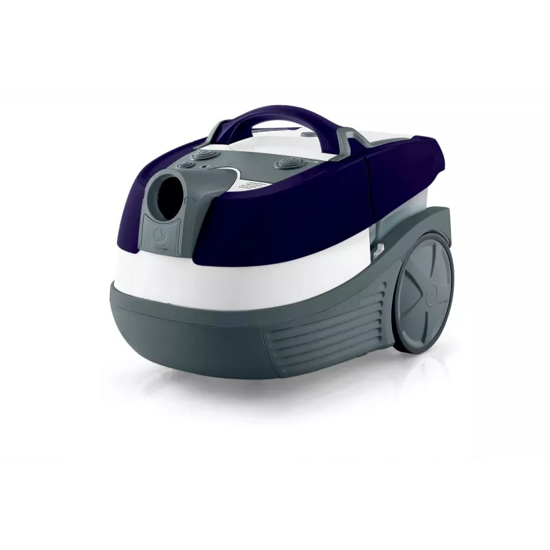 Mitrā un sausā putekļsūcējs Bosch BWD 41740 AquaWash&Clean — 1700 W, 5 L tvertne, EPA filtrs, teleskopiskā caurule, 9 m rādiuss, violets