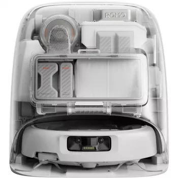 Putekļu sūcējs robots un mitrā slota DJI ROMO P (Ūdens tvertnes versija) — Pelēks/Balts, 0,26 L putekļu, 4 L tīra ūdens / 3,2 L netīra ūdens, 5000 mAh baterija