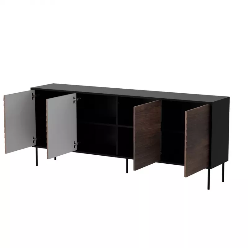 Cama 4D CORTINA kumode 200x40x81 melns/valrieksts