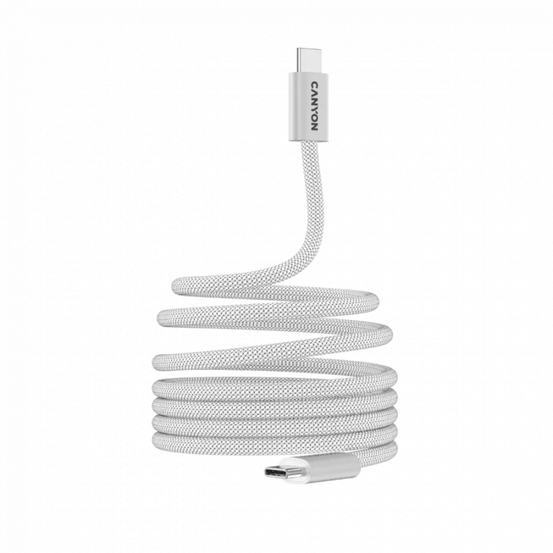 CANYON kabelis OnWire 60MG C-C 60W Magnētisks Pīts 1m Balts