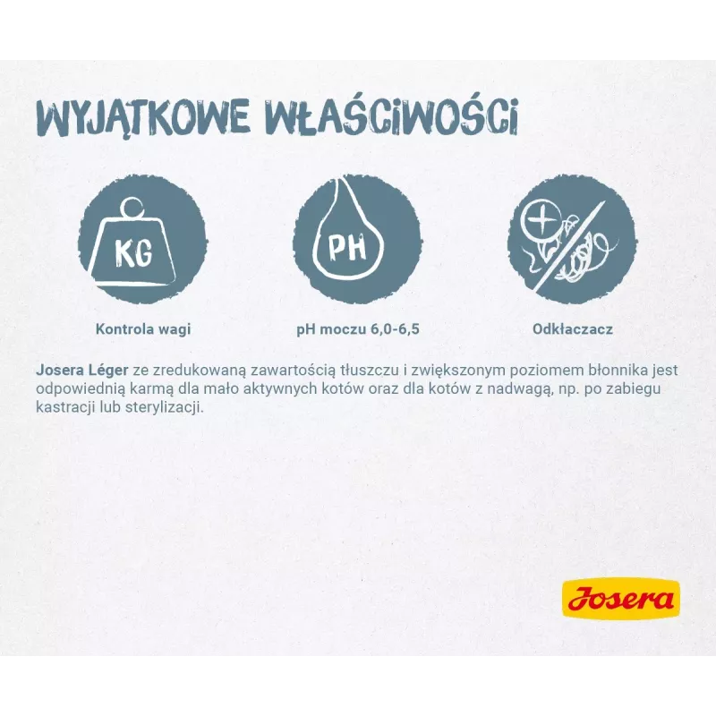 Sausā barība Josera LÉGER kaķiem 10 kg Pieauguša kaķa, ar putnu gaļu
