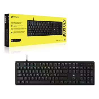 Corsair K70 spēļu tastatūra, USB, melna, mehāniska, pilna izmēra, 104 taustiņi