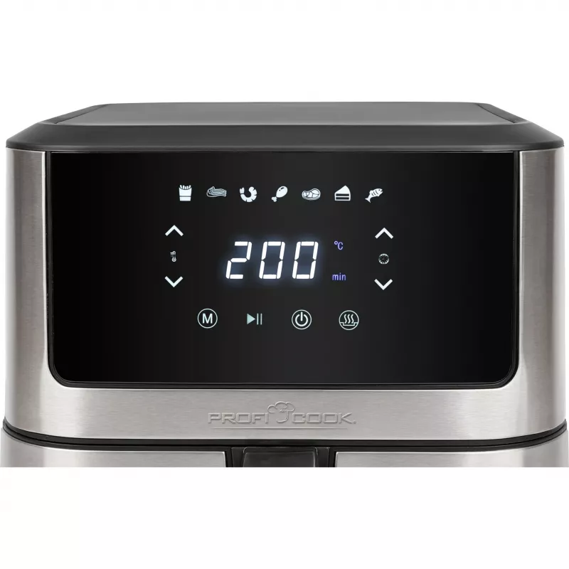 ProfiCook PC-FR 1269 H fritētājs Single 8 L stāvētājs 1800 W karstā gaisa fritētājs Melns, nerūsējošais tērauds
