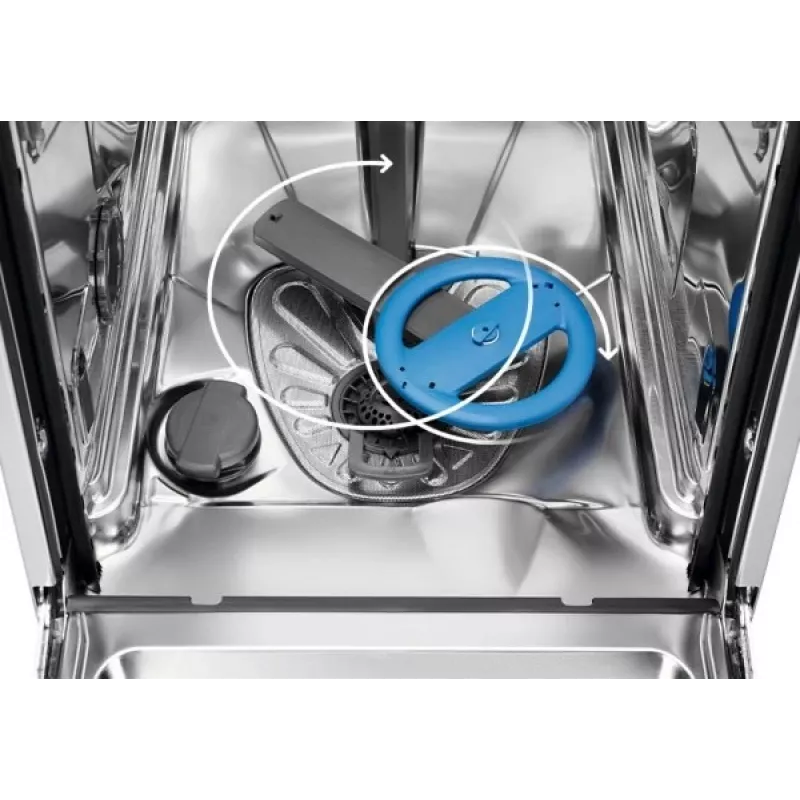 Iebūvējamā trauku mazgājamā mašīna Electrolux EEG63410L, šaura 45 cm, 10 galda klājumu komplekti, 8 programmas, AirDry, AquaStop
