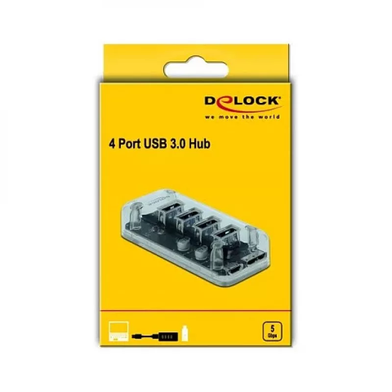 USB centrmezgls DeLOCK 64087 caurspīdīgs