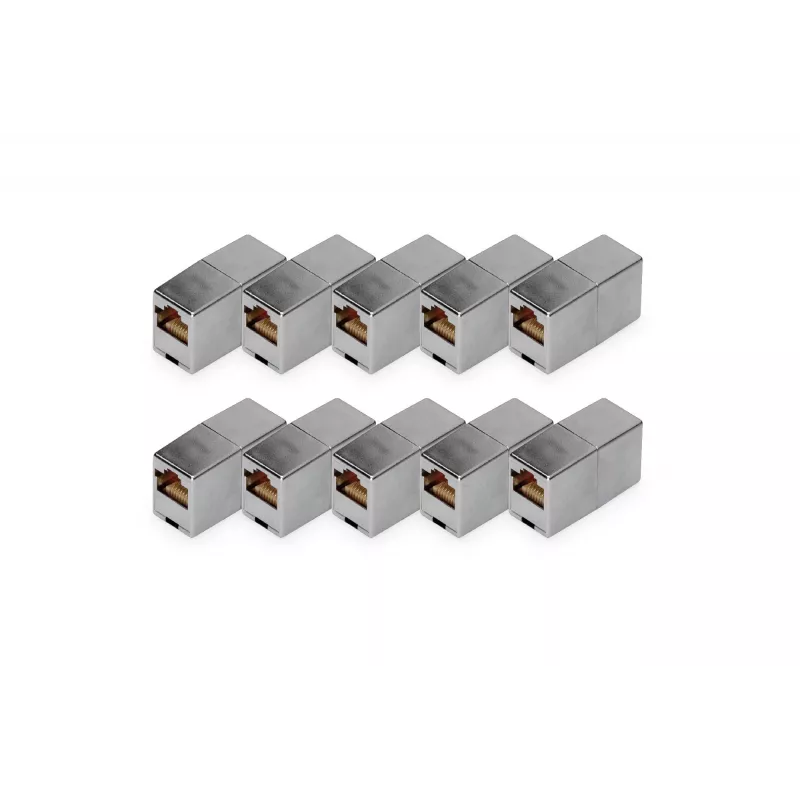 Digitus CAT 5e RJ45 modulārais savienotājs, 10 gab., zeltīti kontakti, sudraba krāsā