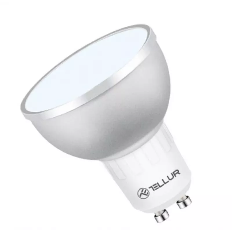 LED viedā spuldze Tellur GU10 5W RGB regulējama – GU10 ligzda, 5W, RGB, viedā vadība