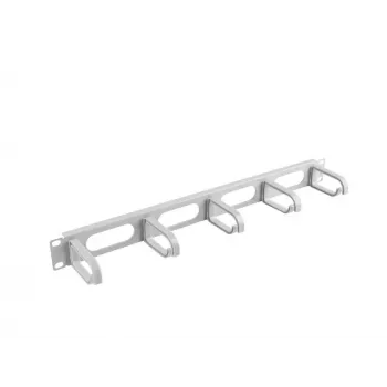 Plauktu kabeļu pārvaldības panelis LANBERG AK-1205-S, 1U metāla, 19 collu (48,3 cm), dziļums 80 mm, pelēks