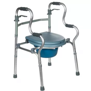 Rehabilitācijas staigulis REHA FUND RF-133 3in1, alumīnija/tērauda rāmis, regulējams augstums 81–99 cm, 2 riteņi, sēdeklis, maks. slodze 100 kg