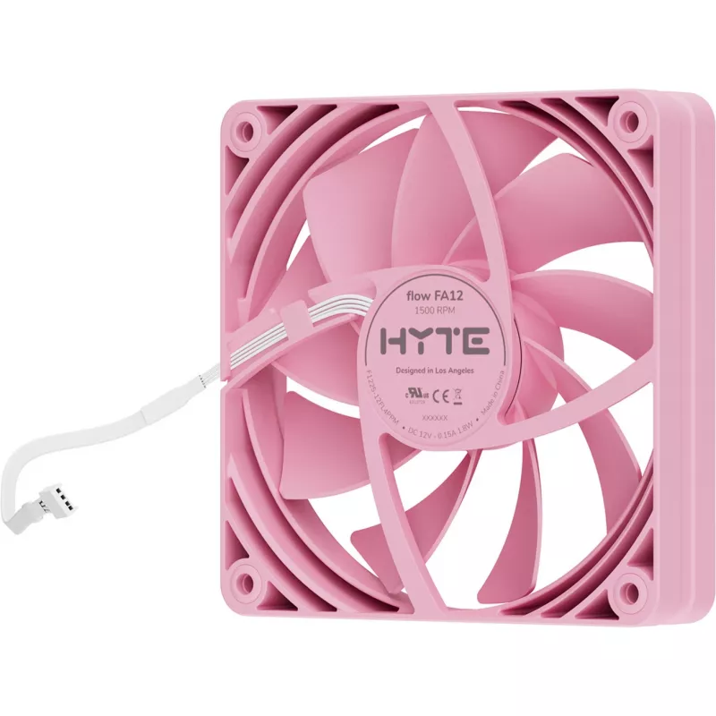 Datora dzesēšanas ventilators HYTE FA12-SM-4 120 mm, 1500 apgr./min, 72 m³/h, 1.6 mmH2O, FDB, rožu krāsa, 4 gab.