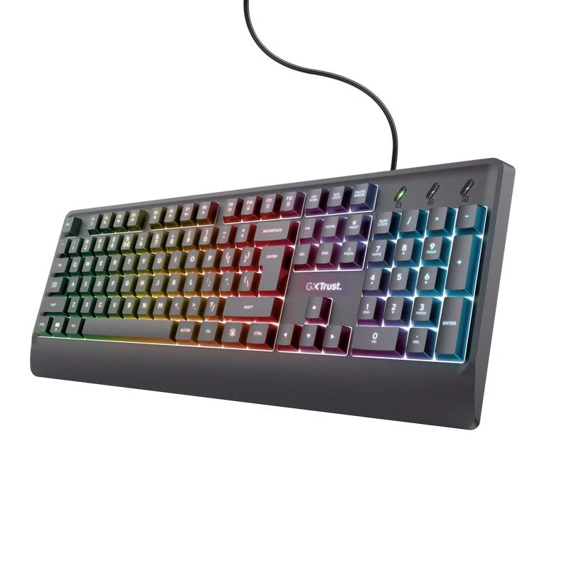 Trust GXT 792 QUADROX tastatūra Pele iekļauta Spēļu USB QWERTY ASV angļu Melna