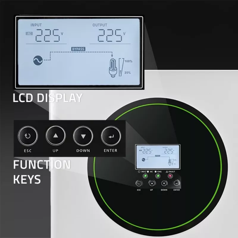 Hibrīda saules invertors Off-Grid 3500W, Wi-Fi