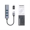 GRAUGEAR USB centrmezgls G-HUB31L-A — USB 3.2 Gen 1 Type-A resursdators, 3x USB 3.2 Gen 1 Type-A pieslēgvietas + RJ-45, 5000 Mbit/s