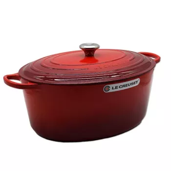 Le Creuset Signature ovāls cepešpanna ķiršu krāsā 40 cm