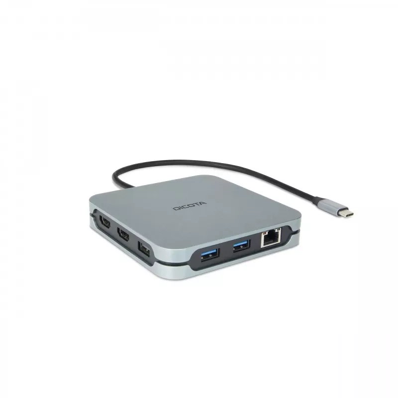 DICOTA D32057 USB Type-C centrmezgls 10000 Mbit/s sudraba krāsā
