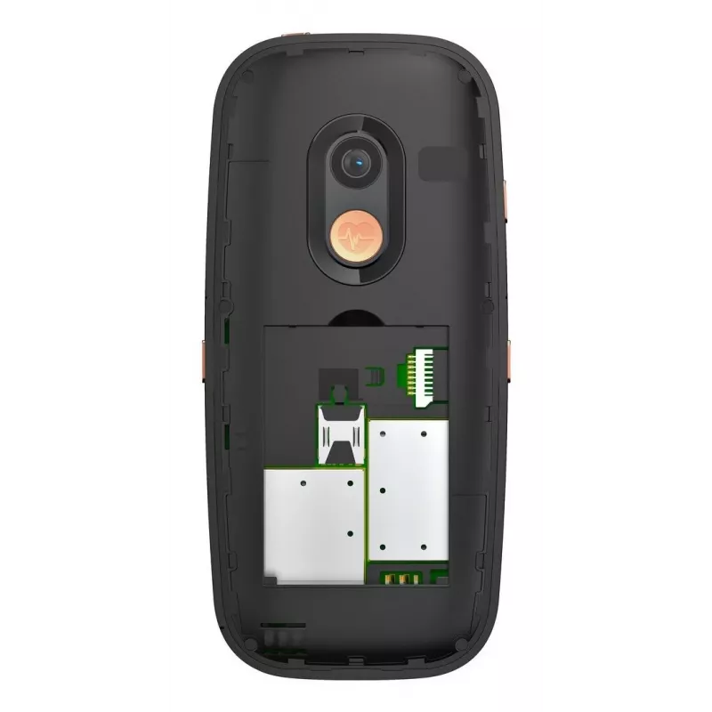 Senior mobilais telefons Gigaset GL695 — 2,31 collu (5,87 cm) displejs, 240×320, Single SIM, 4G, 2 MP kamera, 1400 mAh, Melns