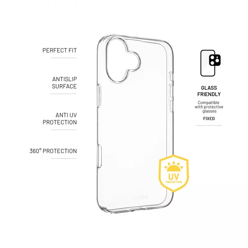 Fiksēts | Story AntiUV | Aizmugurējais vāciņš | Apple | iPhone 16 Plus | TPU | Caurspīdīgs