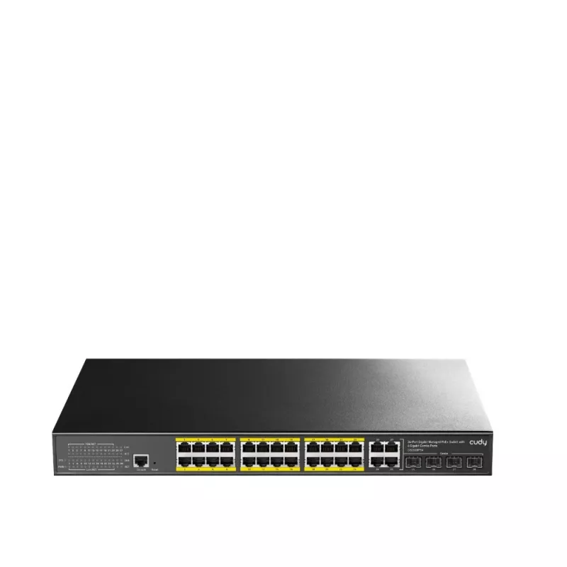 Pārvaldāms komutators Cudy GS2028PS4 L2 Gigabit Ethernet 24 porti PoE 1U melns